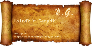 Molnár Gergő névjegykártya